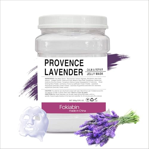 Fokiabin Jelly Mask for Facials, Hydrating & Moisturizing Peel-Off Rubber Gel Face Mask Skin Care for Deep Hydration & Glow, 23 Fl Oz Jar Professional Spa Use for All Skin Types