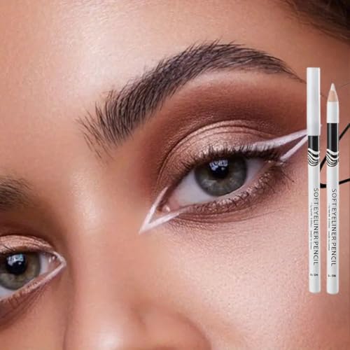 The Arcilas Novacain Waterproof White Eyeliner Pencil – Pack of 12, Smudge-Proof, Long-Lasting Matte Eye Liner for Waterline & Tightlining – Highly Pigmented, Hypoallergenic Makeup for Sensitive Eyes
